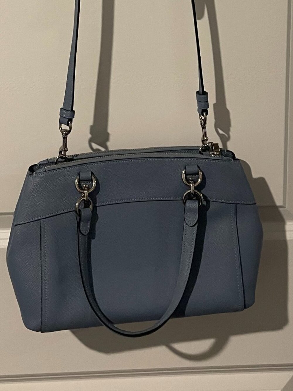 Coach Leather Mini Brooke Blue Carryall - Picture 3 of 10